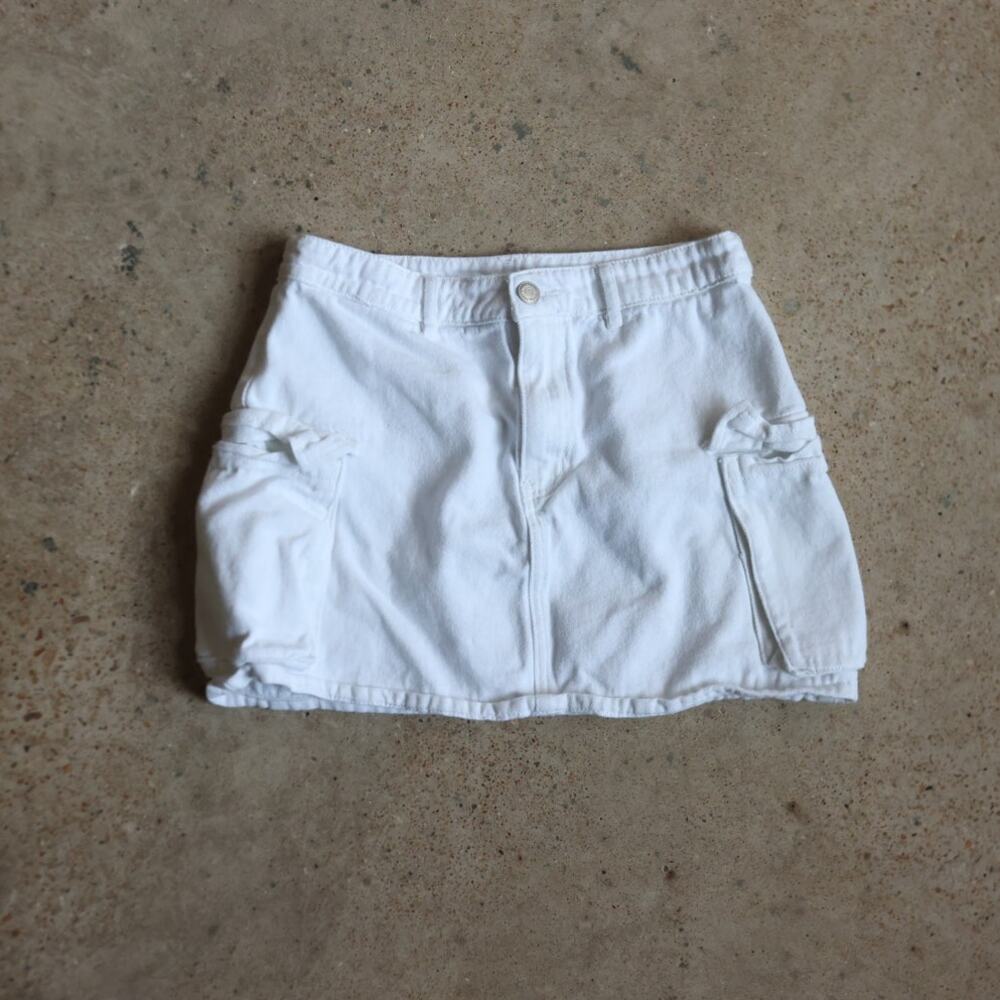 Princess Polly White Cargo Mini Skirt Size 8 Y2K Utility